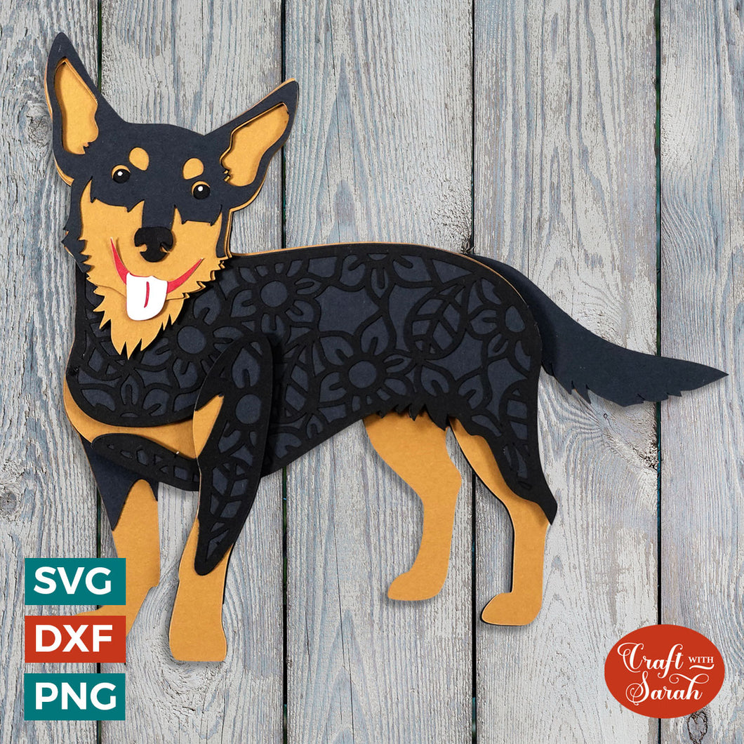Lancashire Heeler SVG | Layered Lancashire Heeler Dog Cutting File