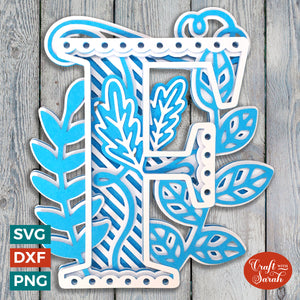 Letter F Layered SVG | 3D 'F' Letter Cutting File