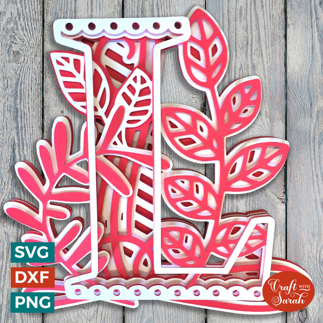 Letter L Layered SVG | 3D 'L' Letter Cutting File