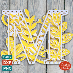 Letter M Layered SVG | 3D 'M' Letter Cutting File