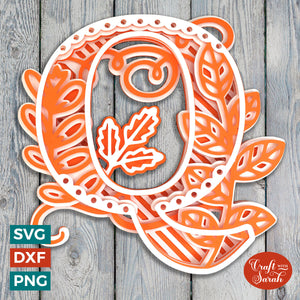 Letter Q Layered SVG | 3D 'Q' Letter Cutting File
