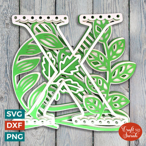 Letter X Layered SVG | 3D 'X' Letter Cutting File