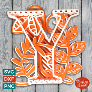 Letter Y Layered SVG | 3D 'Y' Letter Cutting File