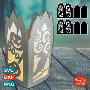 Halloween Raven Luminary SVG | Halloween Lantern Cut File