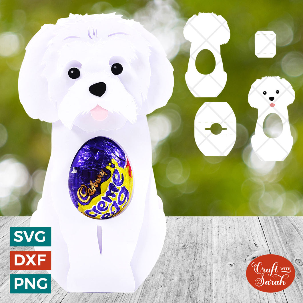 Maltese Egg Holder SVG | Easter Maltese Chocolate Egg Holder