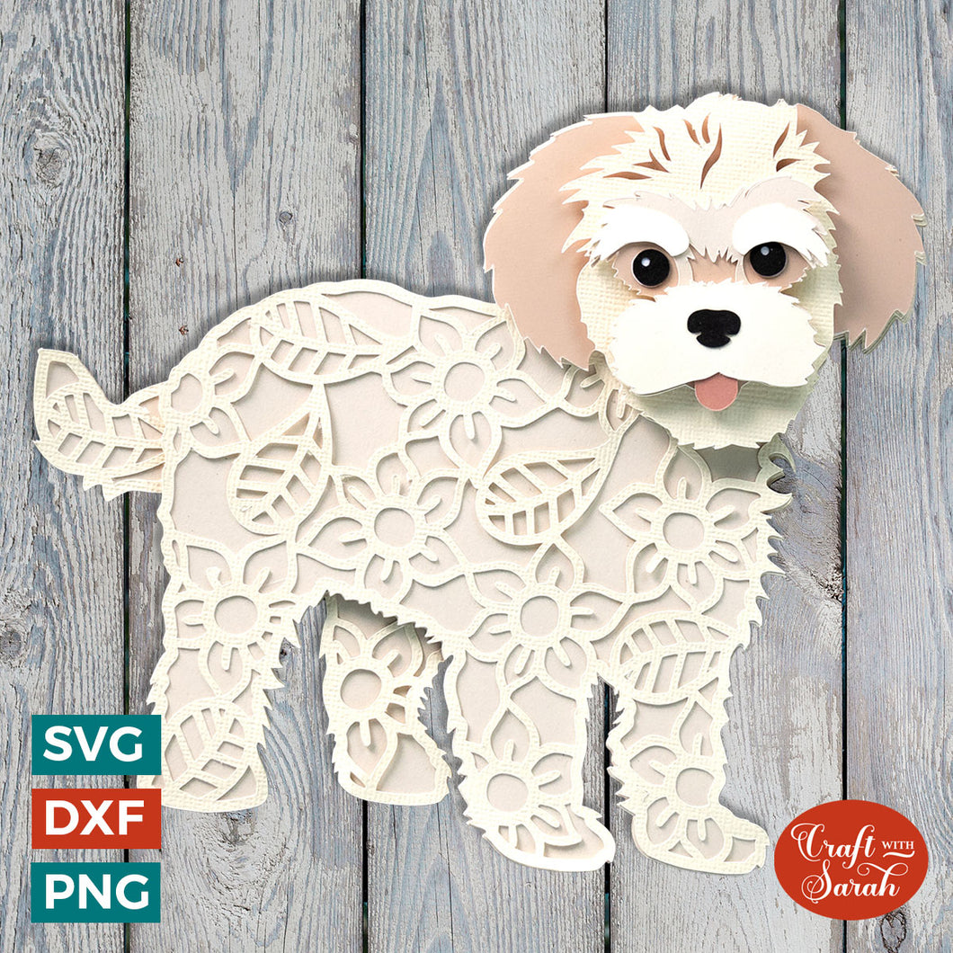 Maltipoo SVG | Small Fluffy Dog / Maltese Cross / Cavachon / Malshi