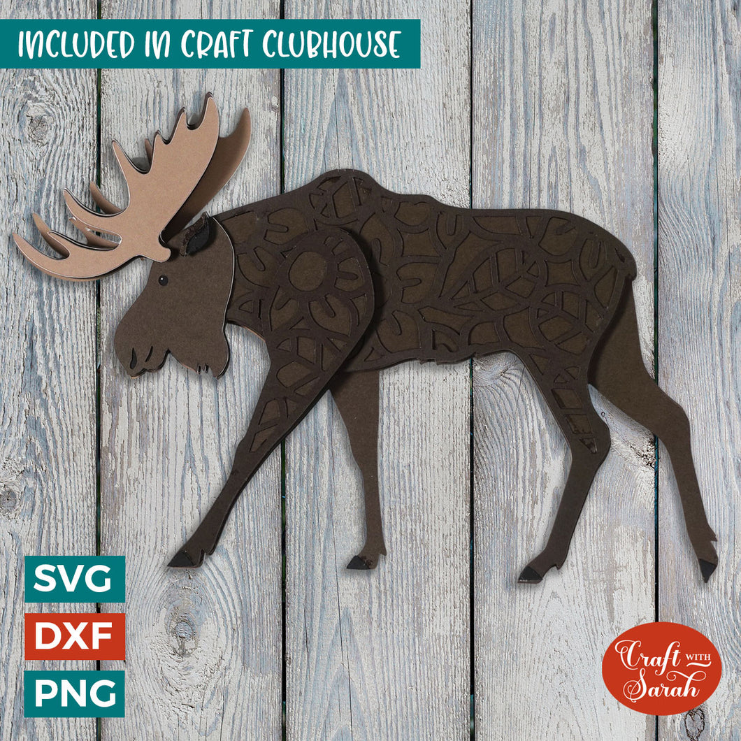 Moose SVG | Layered Moose Cutting File