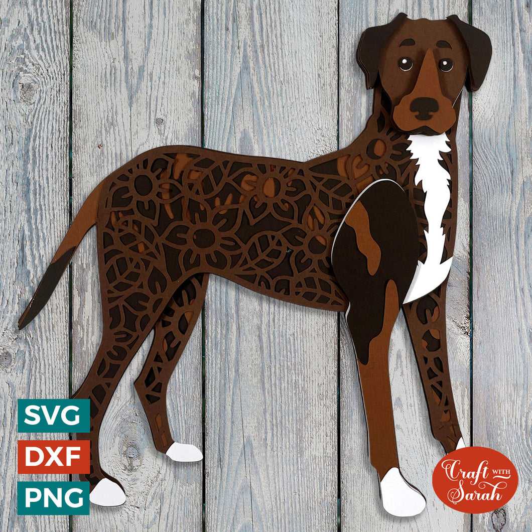 Mountain Cur SVG | Layered Mountain Cur Dog Cutting File