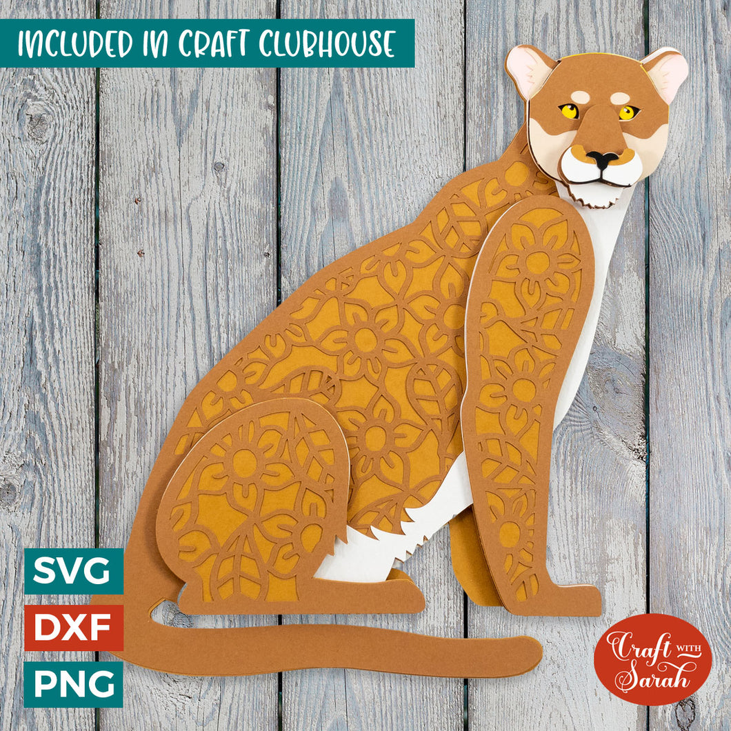 Mountain Lion SVG or Cougar SVG