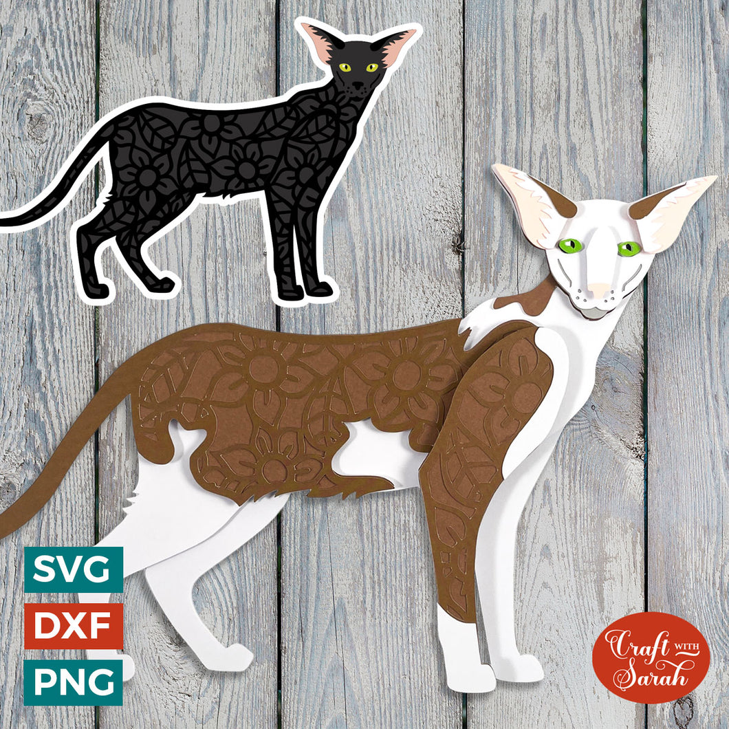 Oriental Shorthair Cat SVG | Layered Oriental Shorthair Cutting File