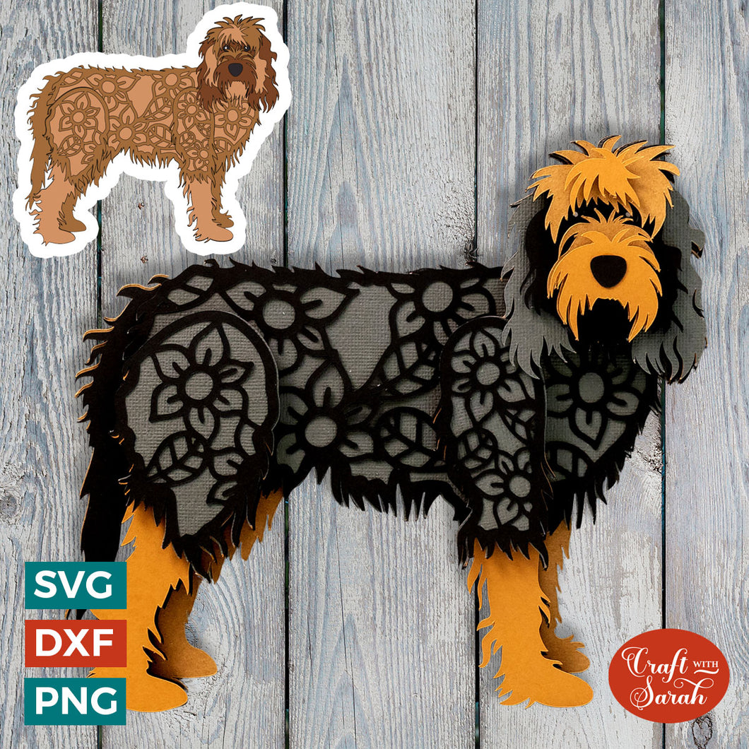 Otterhound SVG | Layered Otterhound Dog Cutting File