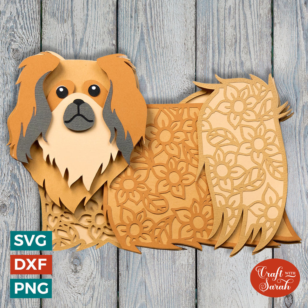 Pekingese SVG | Layered Pekingese Dog Cutting File