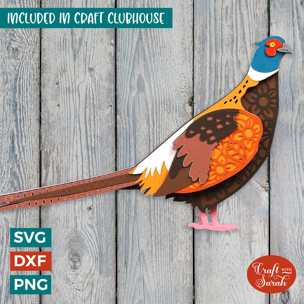 Pheasant SVG | Layered Pheasant Bird Cutting File