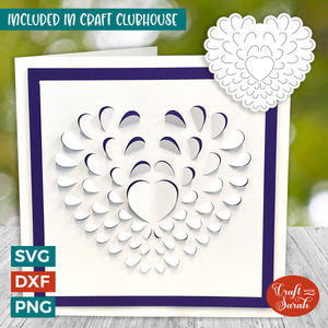 Heart Frills Card | "Cut & Fold" Greetings Card 7