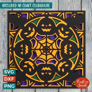 Happy Halloween Mandala Greetings Card | Halloween Card SVG