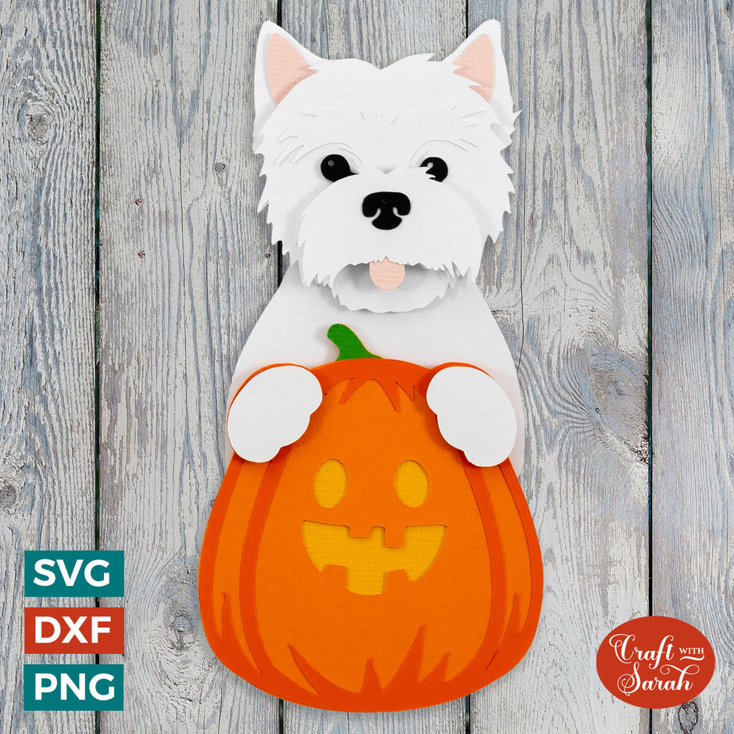 Westie Pumpkin SVG | West Highland Terrier Pumpkin for Halloween