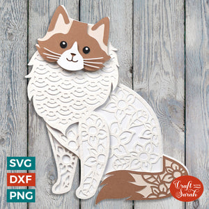 Ragdoll Cat Layered SVG | Layered Ragdoll Cat Cutting File
