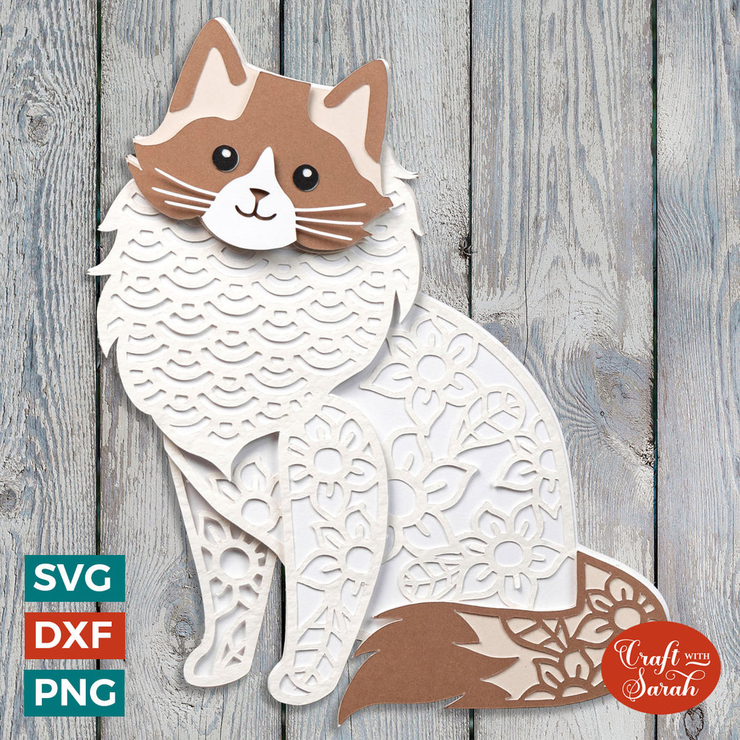 Ragdoll Cat Layered SVG | Layered Ragdoll Cat Cutting File