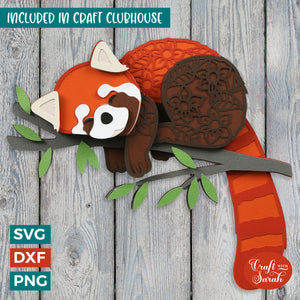 Red Panda SVG | 3D Layered Red Panda Cutting File