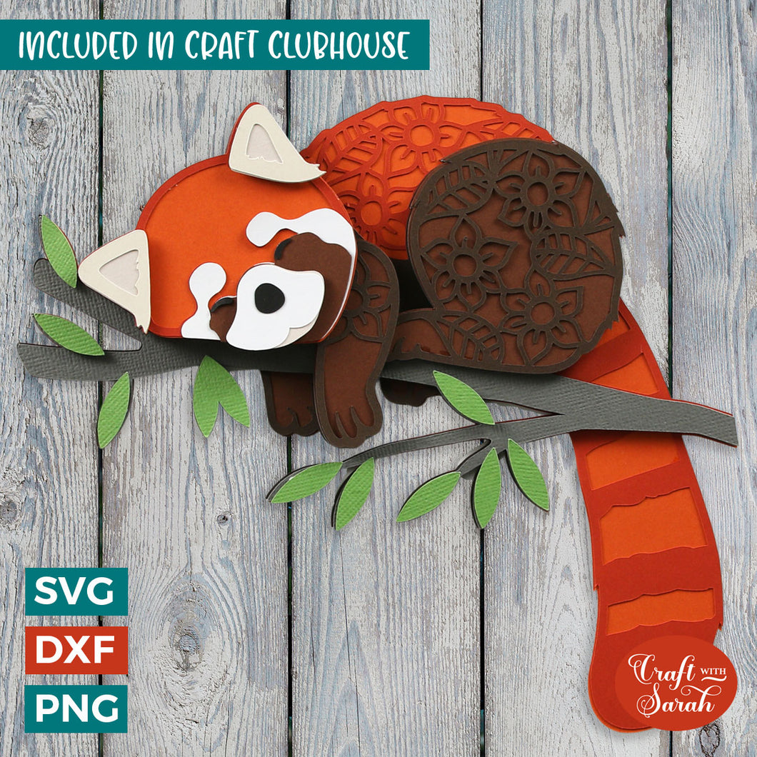 Red Panda SVG | 3D Layered Red Panda Cutting File