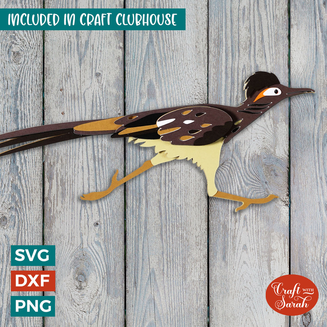 Roadrunner SVG | Layered Roadrunner Cutting File