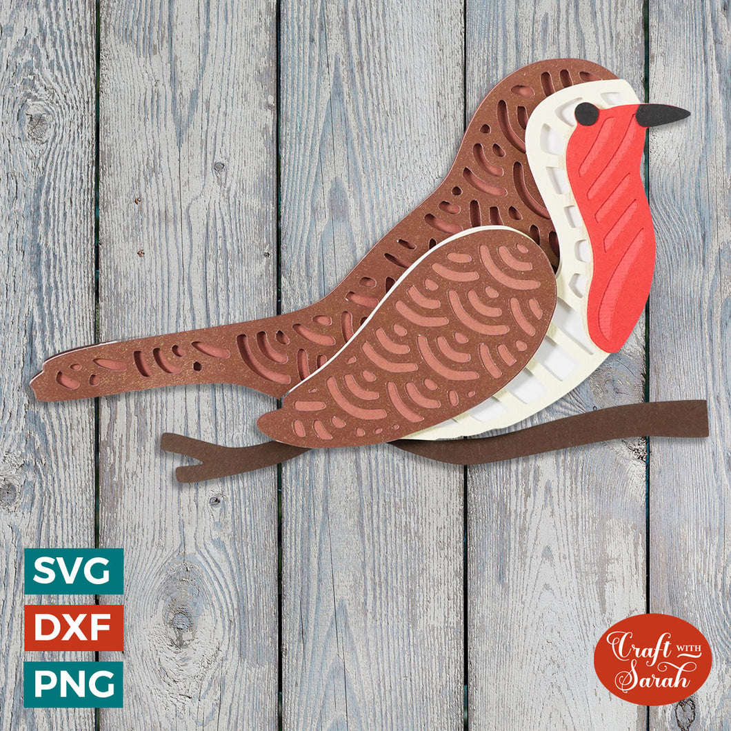 Christmas Robin SVG | Layered Robin Bird Cutting File