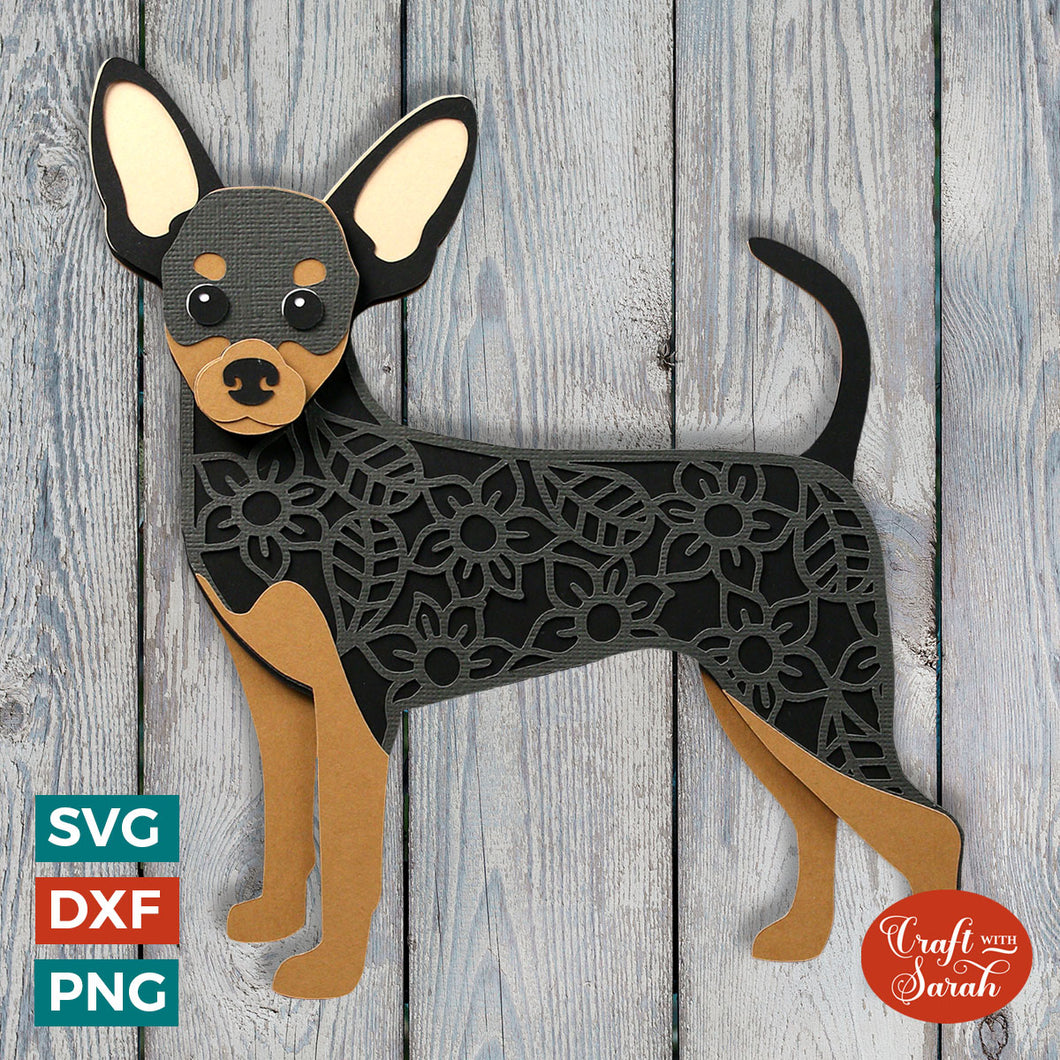 Russian Toy Dog SVG | Layered Smooth Hair Russian Toy Dog Cutting File