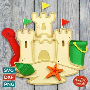 Sandcastle SVG | Layered Summer Sand Castle Cut File
