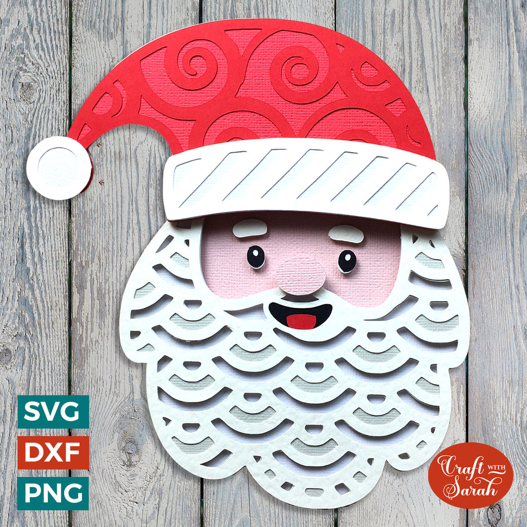 Christmas Santa SVG | Layered Father Christmas Cutting File