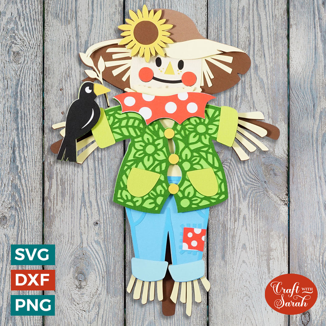 Scarecrow SVG | Layered Autumn Scarecrow Cut File
