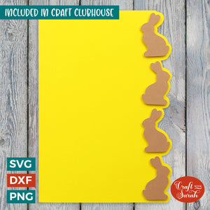 Easter Rabbit Greetings Card | Side Edge Easter Card SVG