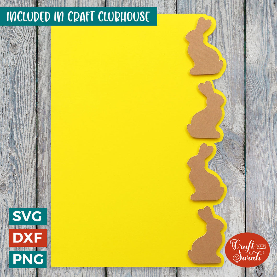 Easter Rabbit Greetings Card | Side Edge Easter Card SVG
