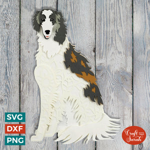 Silken Windhound SVG | Layered Silken Windhound Sighthound Cutting File
