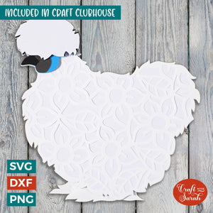 Silkie Chicken SVG | Layered Silkie Chicken Cutting File
