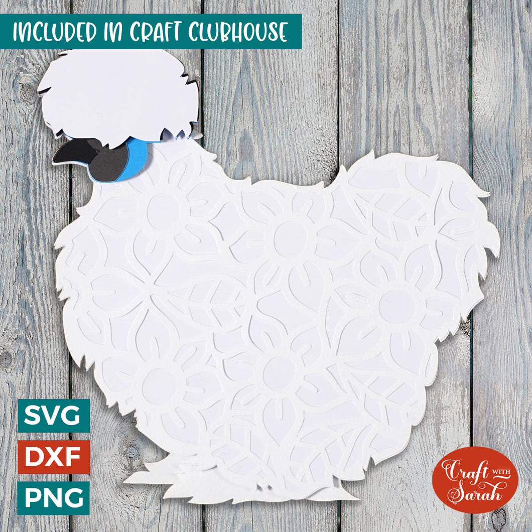 Silkie Chicken SVG | Layered Silkie Chicken Cutting File