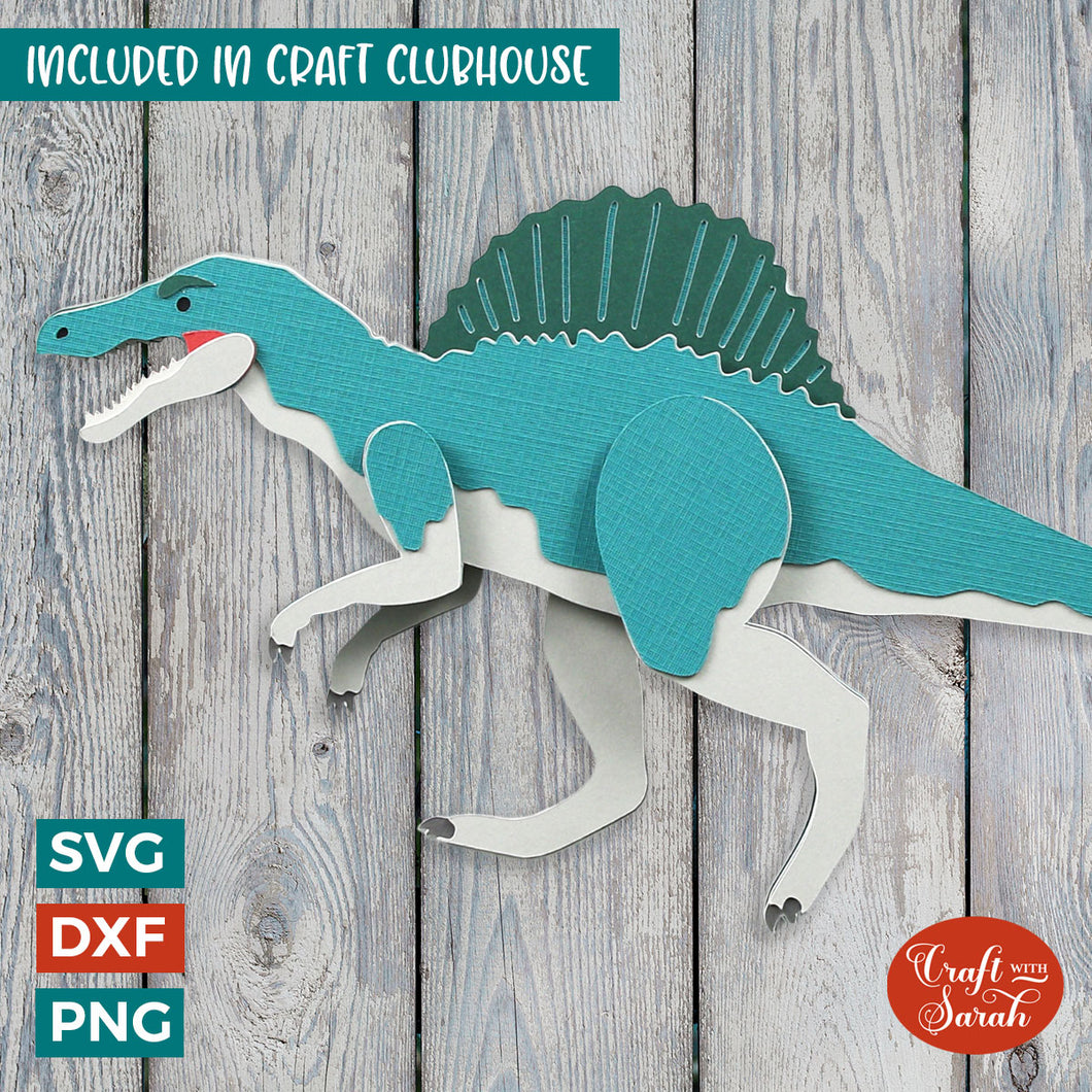 Spinosaurus SVG | Layered Spinosaurus Dinosaur Cutting File