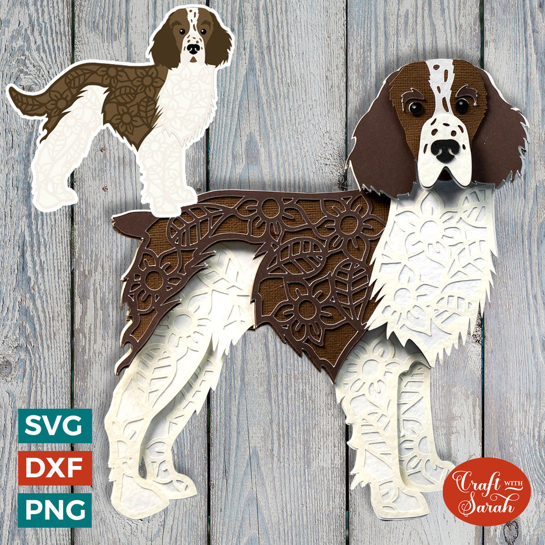 Springer Spaniel SVG | Layered English Springer Spaniel Dog Cutting File