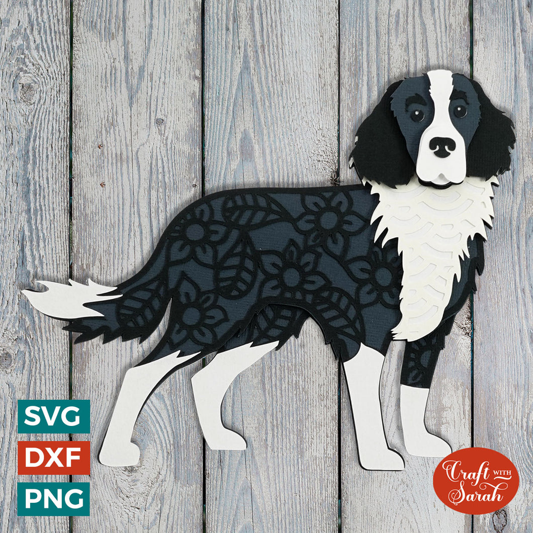 Sprollie SVG | Layered Collie x Spaniel Cutting File