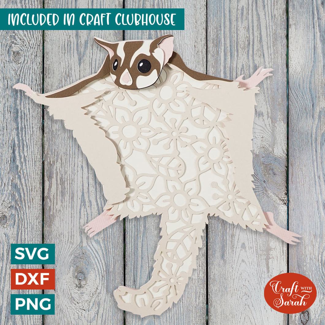 Sugar Glider SVG | 3D Layered Australian Sugar Glider