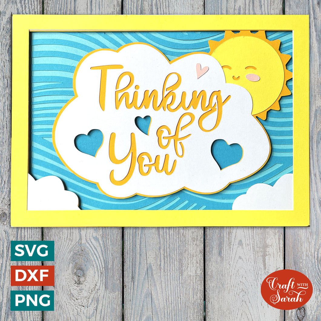 Thinking of You Greetings Card Cutting File for Summer