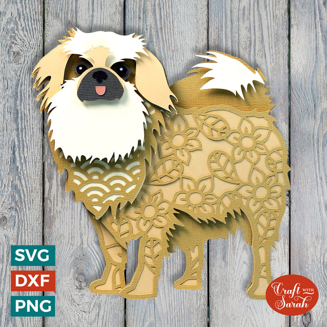 Tibetan Spaniel SVG | Layered Tibetan Spaniel Cutting File