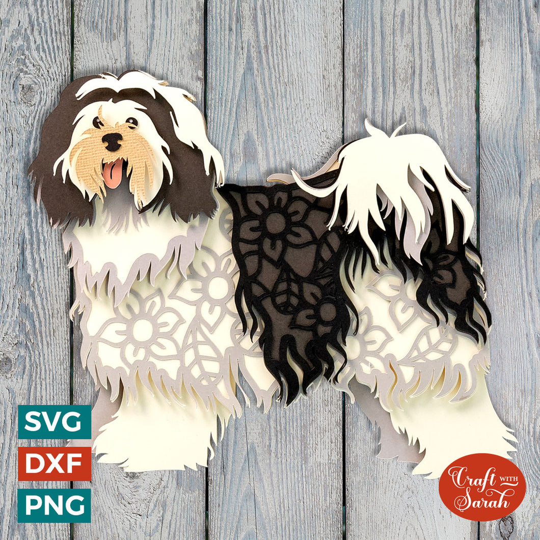 Tibetan Terrier SVG | Layered Tibetan Terrier Cutting File