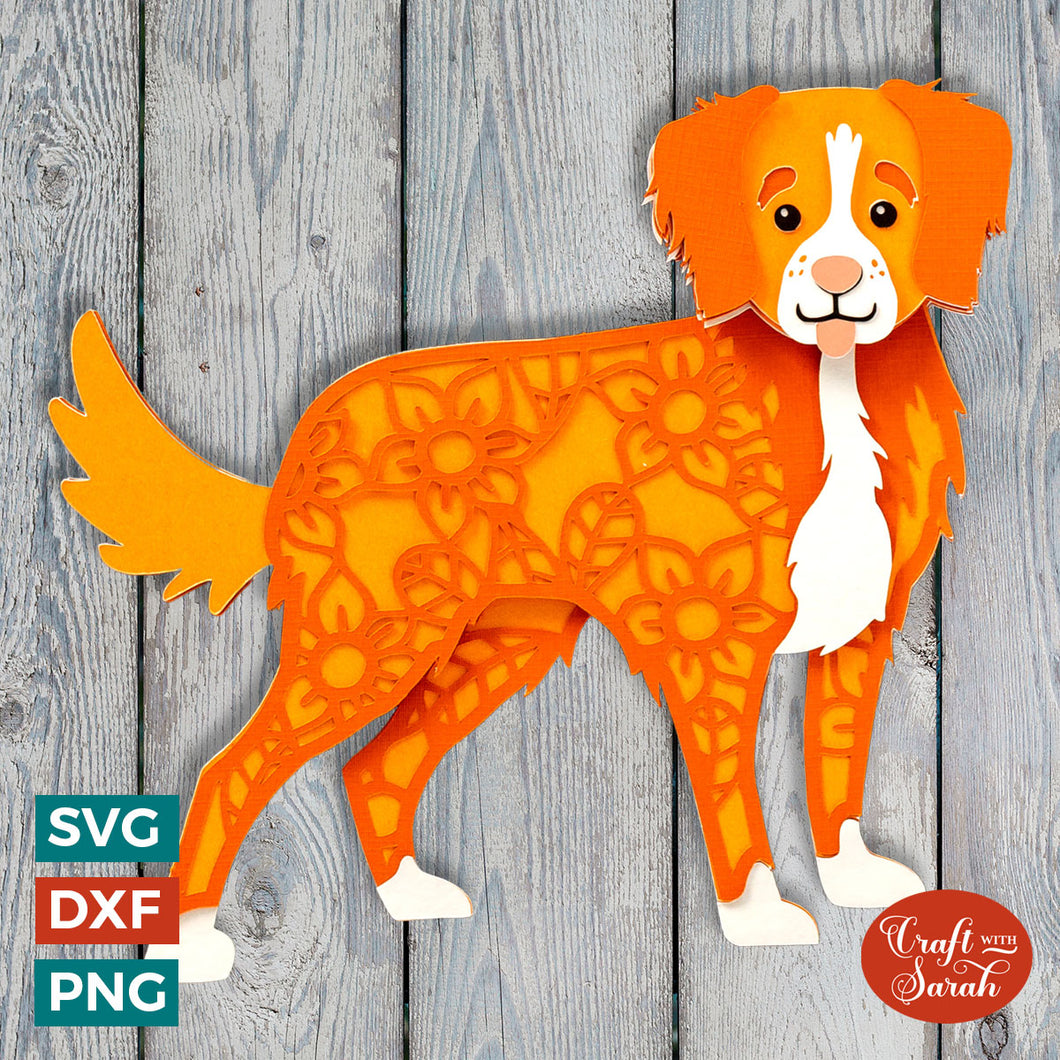Toller Retriever SVG | Layered Nova Scotia Duck Tolling Retriever Cutting File