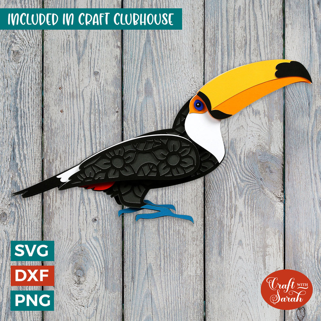 Toucan SVG | Layered 3D Toucan Cutting File