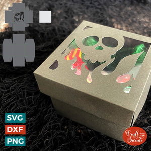 Halloween Skulls Treat Box SVG Cut File
