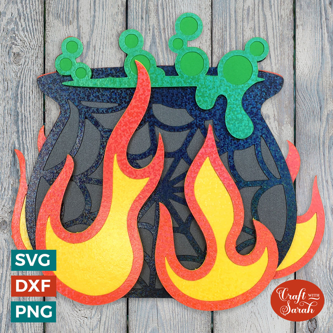 Witch's Cauldron Layered SVG | Halloween Cauldron Cutting File