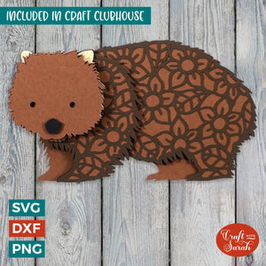 Wombat SVG | 3D Layered Australian Wombat Cutting File