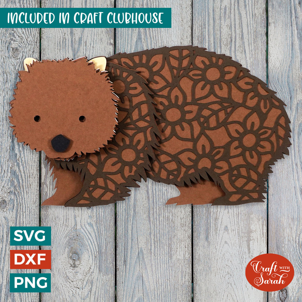 Wombat SVG | 3D Layered Australian Wombat Cutting File