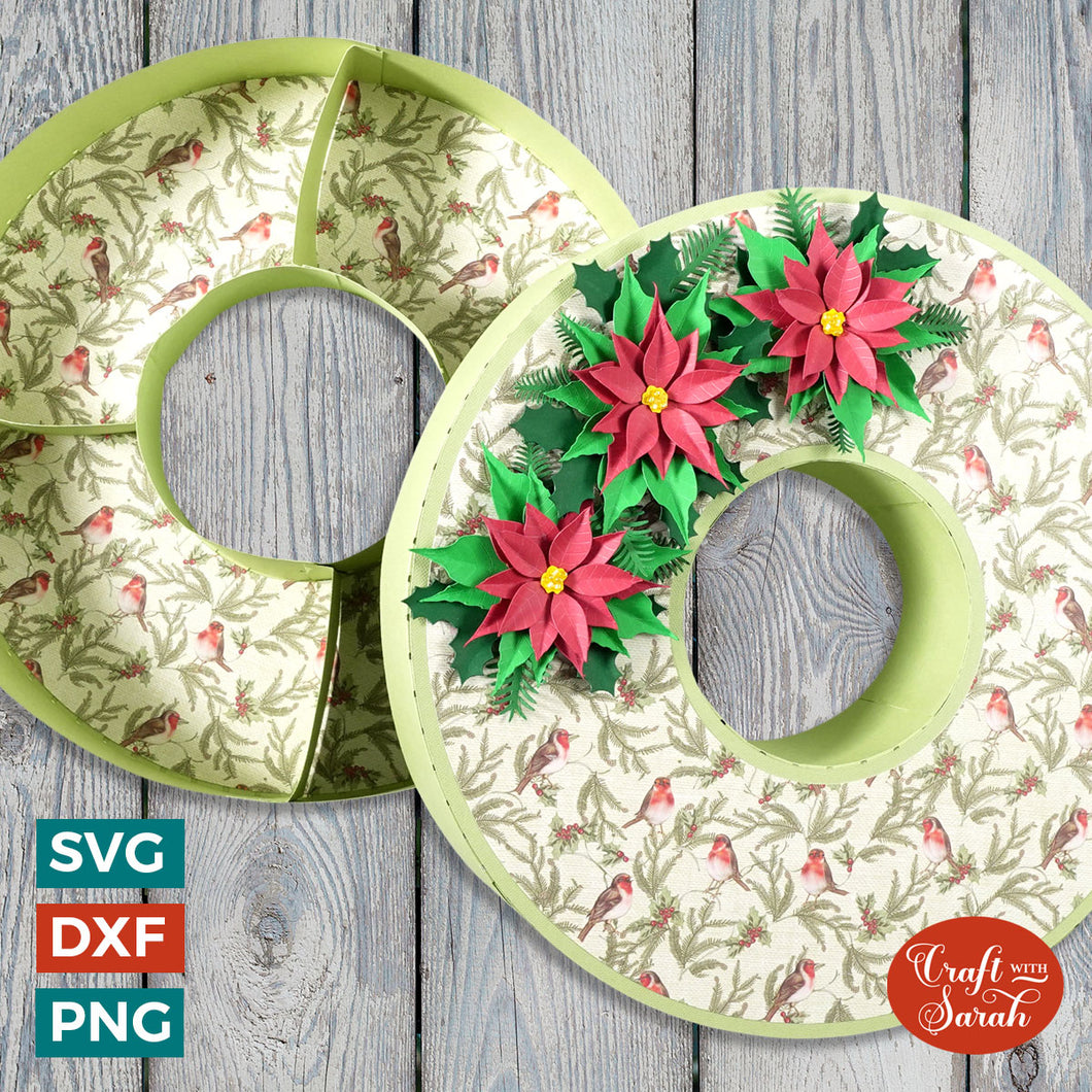 Giant Papercraft Wreath Treat Box SVG