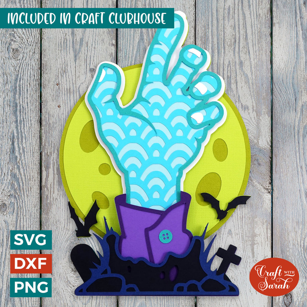 Zombie Hand SVG | Layered Halloween Zombie SVG